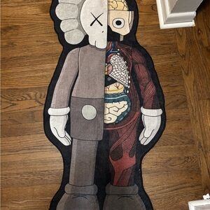 Unique Half Skeleton Kaws Character Rug